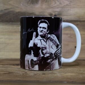 JOHNNY CASH middle finger  Coffee Mug. 11 Oz